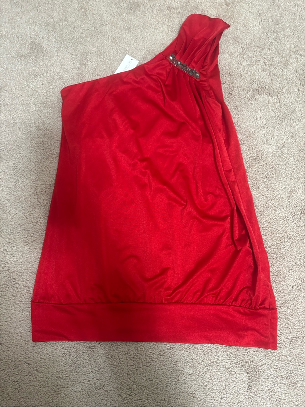 New York & Company One-Shoulder tank with Jewel Accent